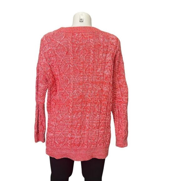 Anthropologie Pilcro Orange Chunky Cable Knit Pullover Sweater‎ sz XS - Picture 5 of 9
